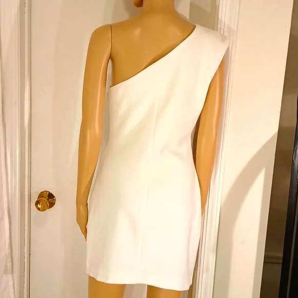 🔥 NWT Amanda Uprichard White Ivory/White One Shoulder Dress. - Picture 9 of 12